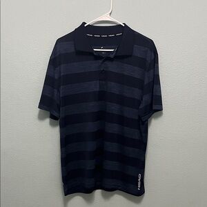 HEAD Men’s Navy & Blue Striped Performance Polo Shirt | Size XL